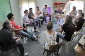Reuni�n de trabajo en la Escuela Municipal de M�sica Popular